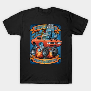 Classic Sixties Muscle Car Parts & Service Cartoon T-Shirt